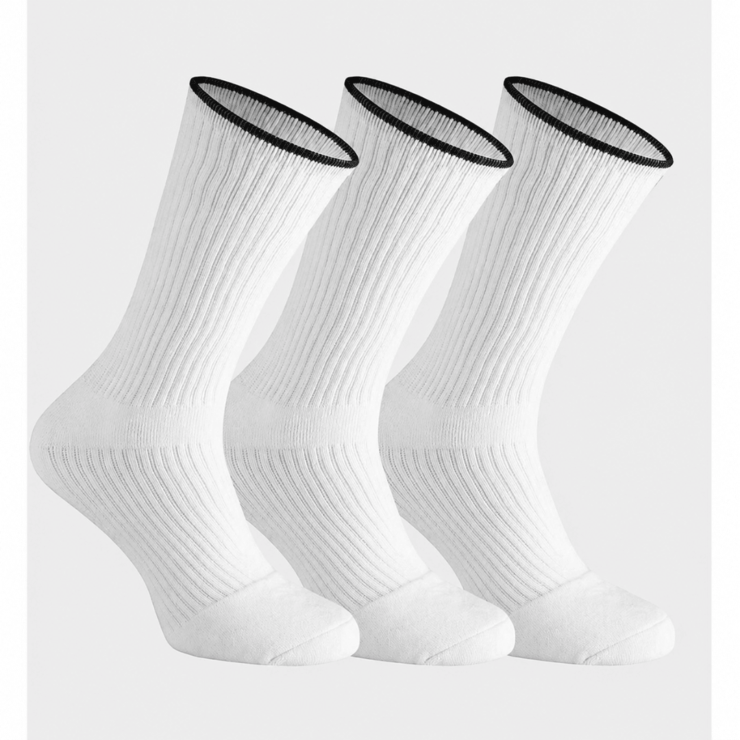 RS Cushioned Performance Socks 3-pak sportsstrømper hvide med sort stribe