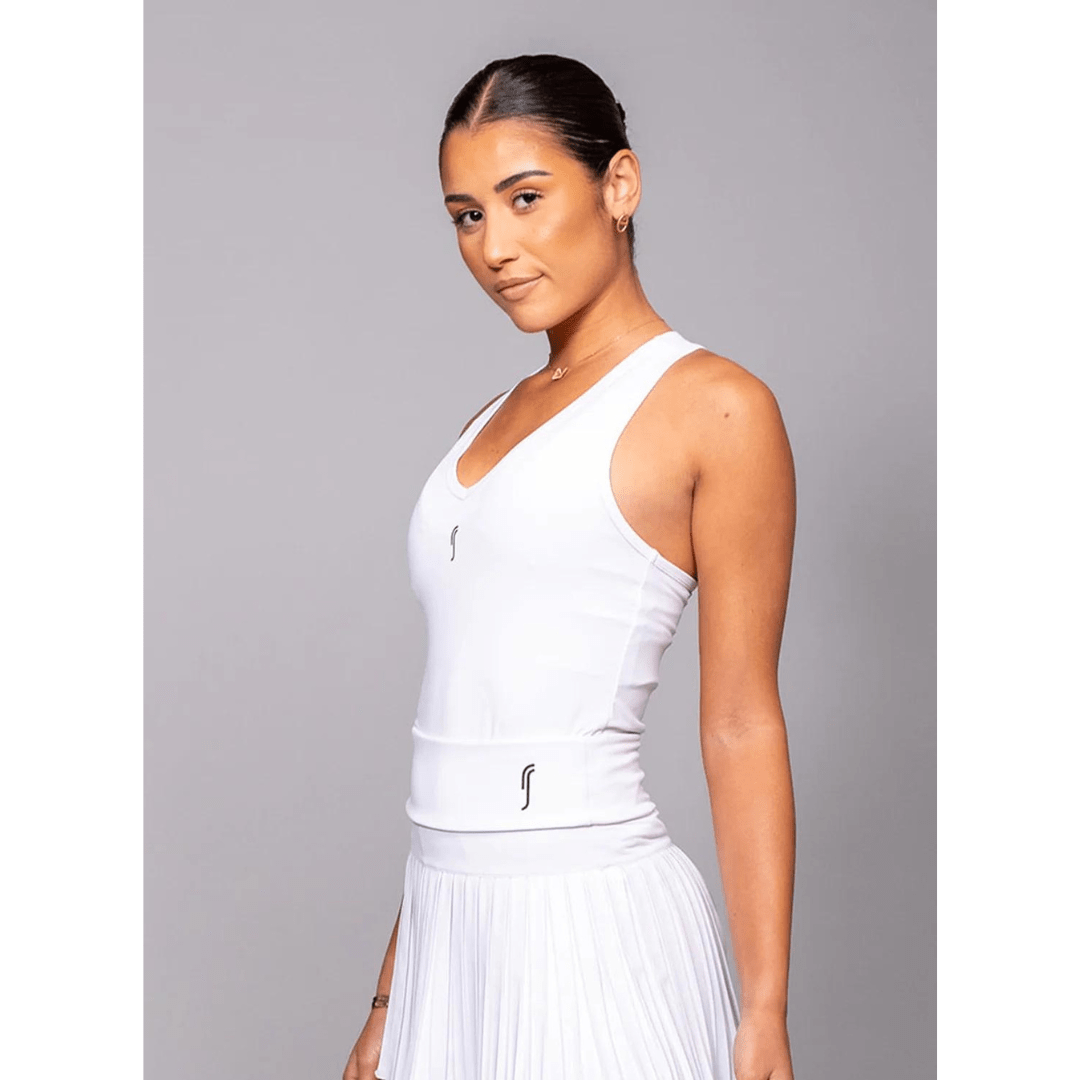 RS Women's Court V-neck Top white tennis & padel training top