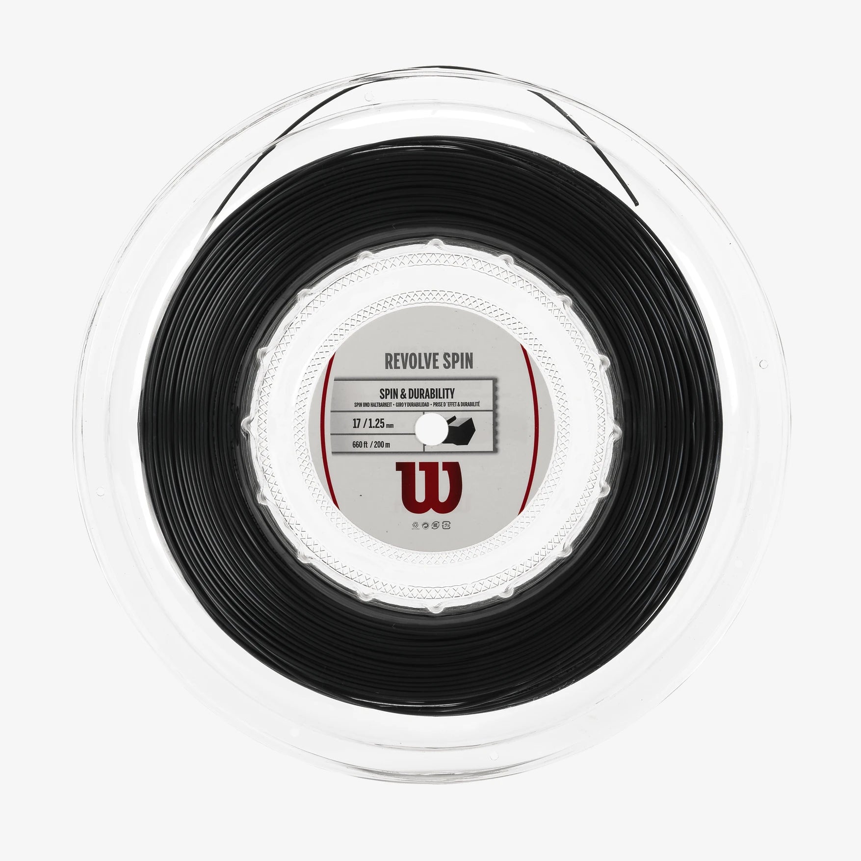 Wilson Revolve Spin svart rulle 200m 1.25/1.30mm tennissträng