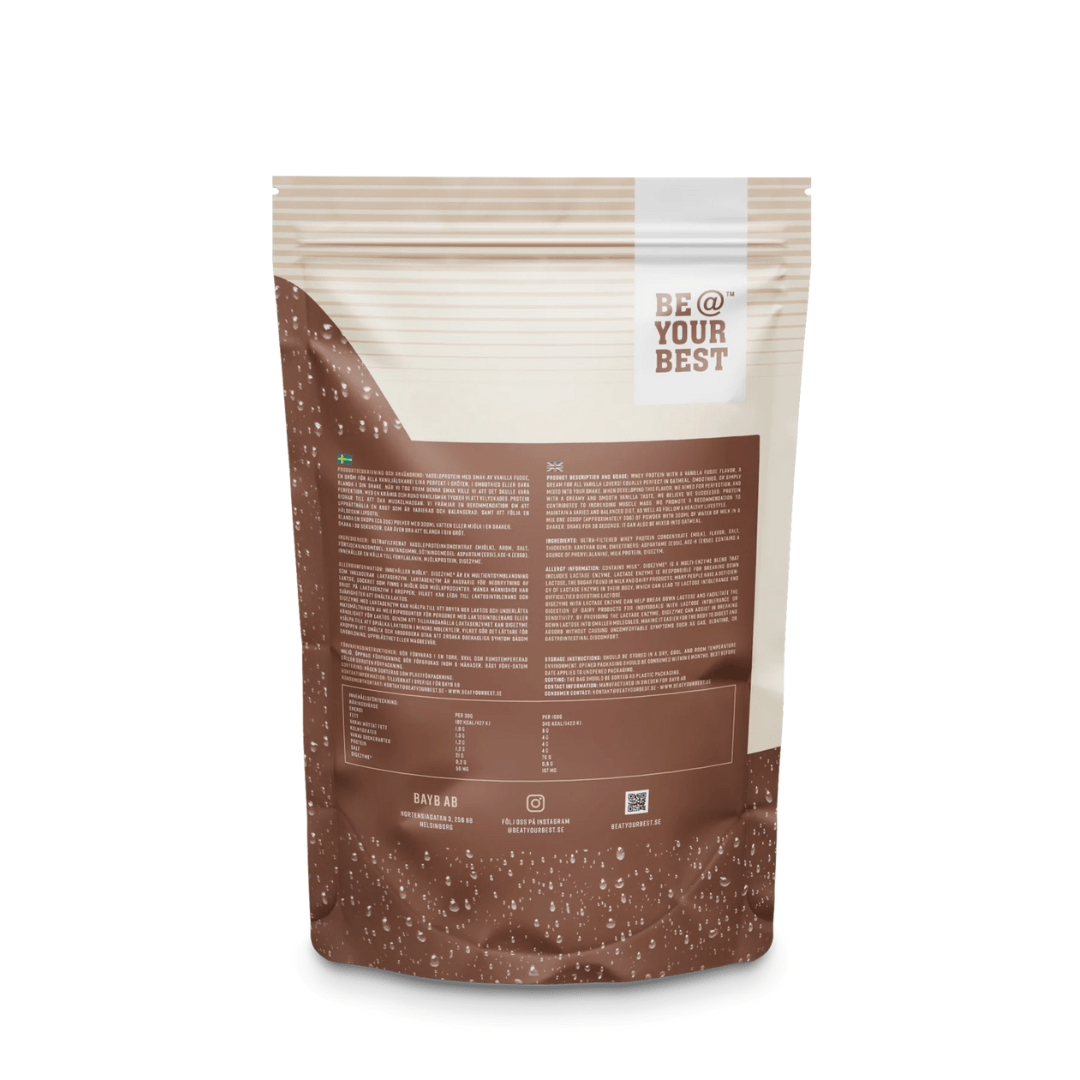 Beatyourbest VALLEPROTEIN VANILLA FUDGE POSE 900G proteinpulver