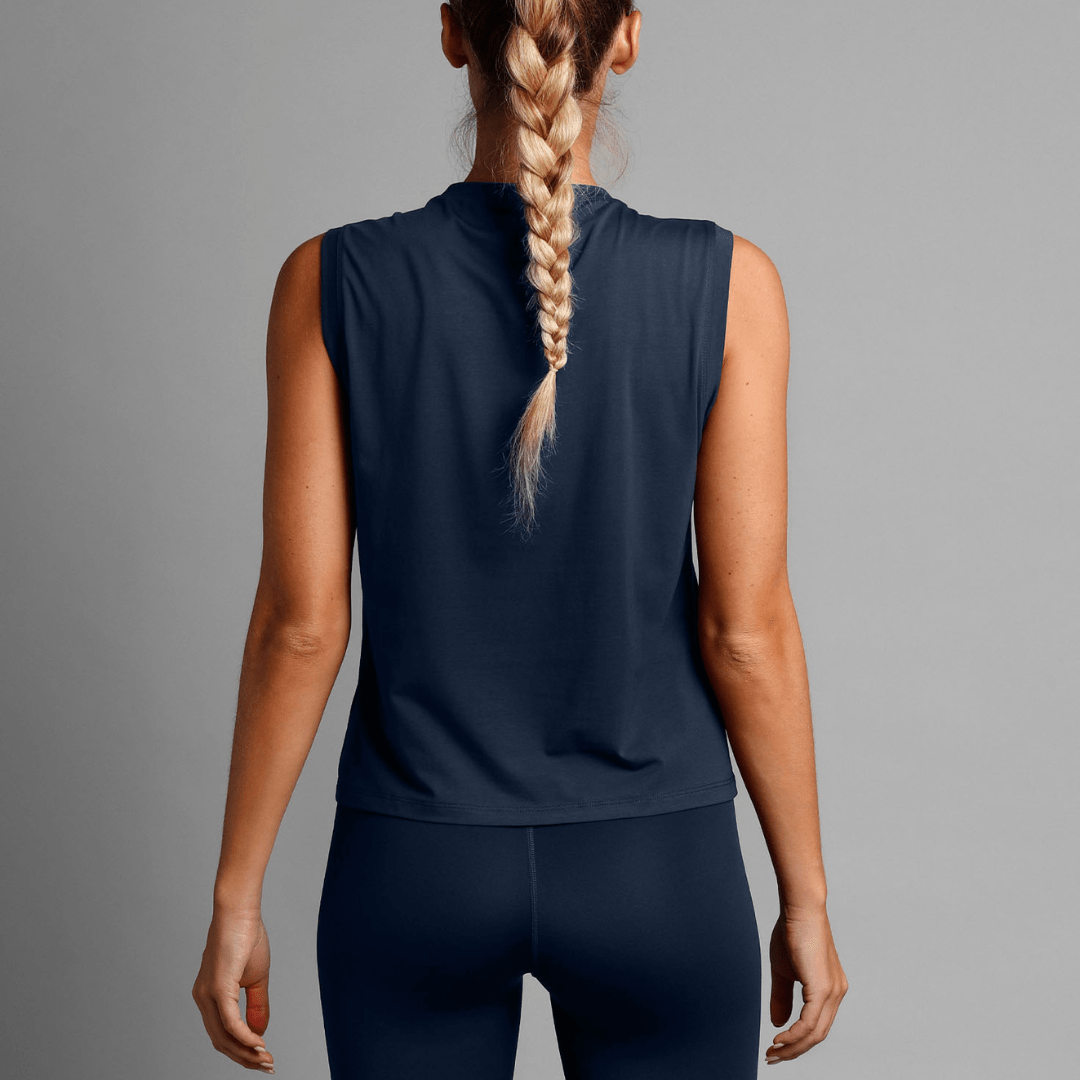 RS Relaxed Paris Tank Top Navy træningstop