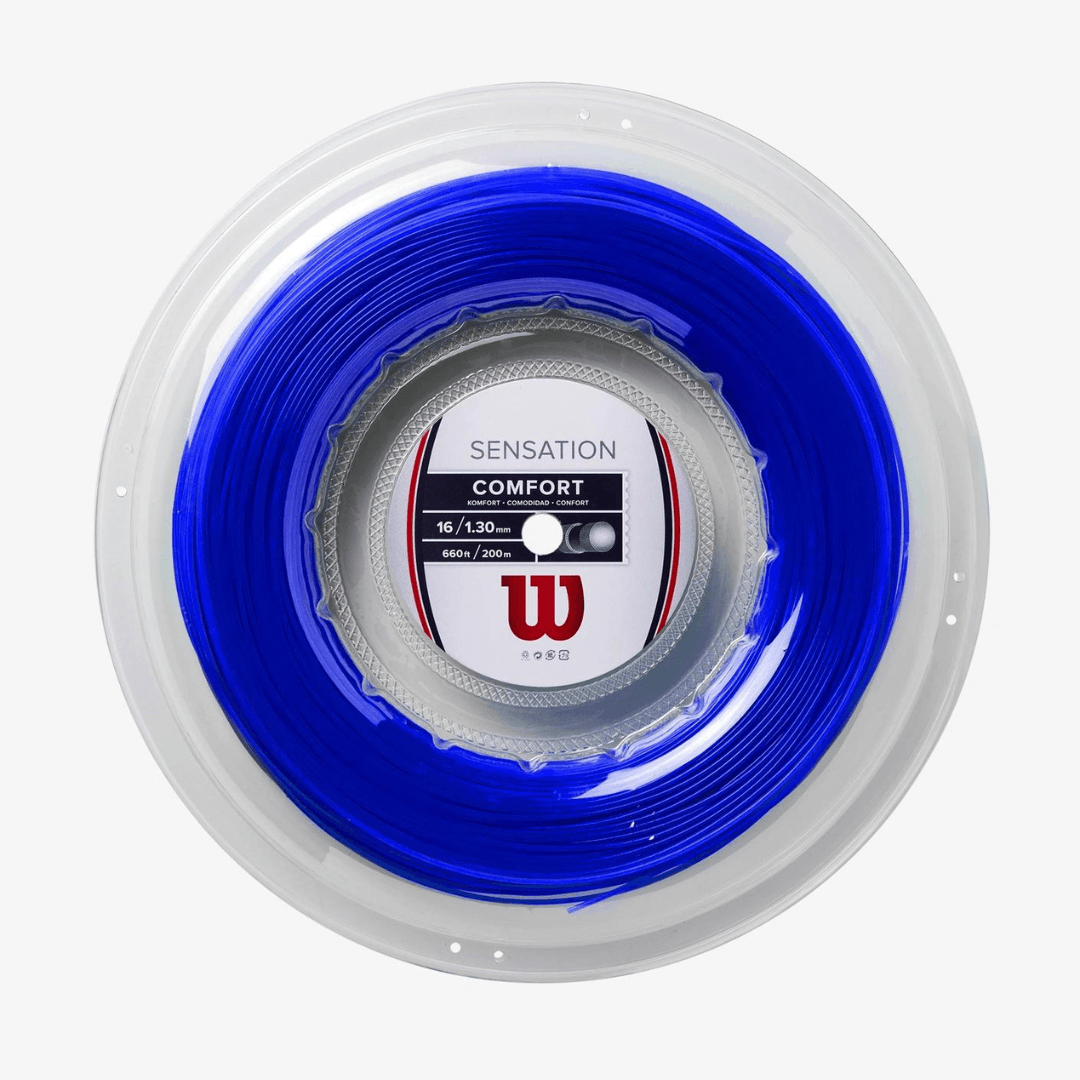 Wilson Sensation Comfort blue reel 200m 1.30mm tennis string – House of  Bontin