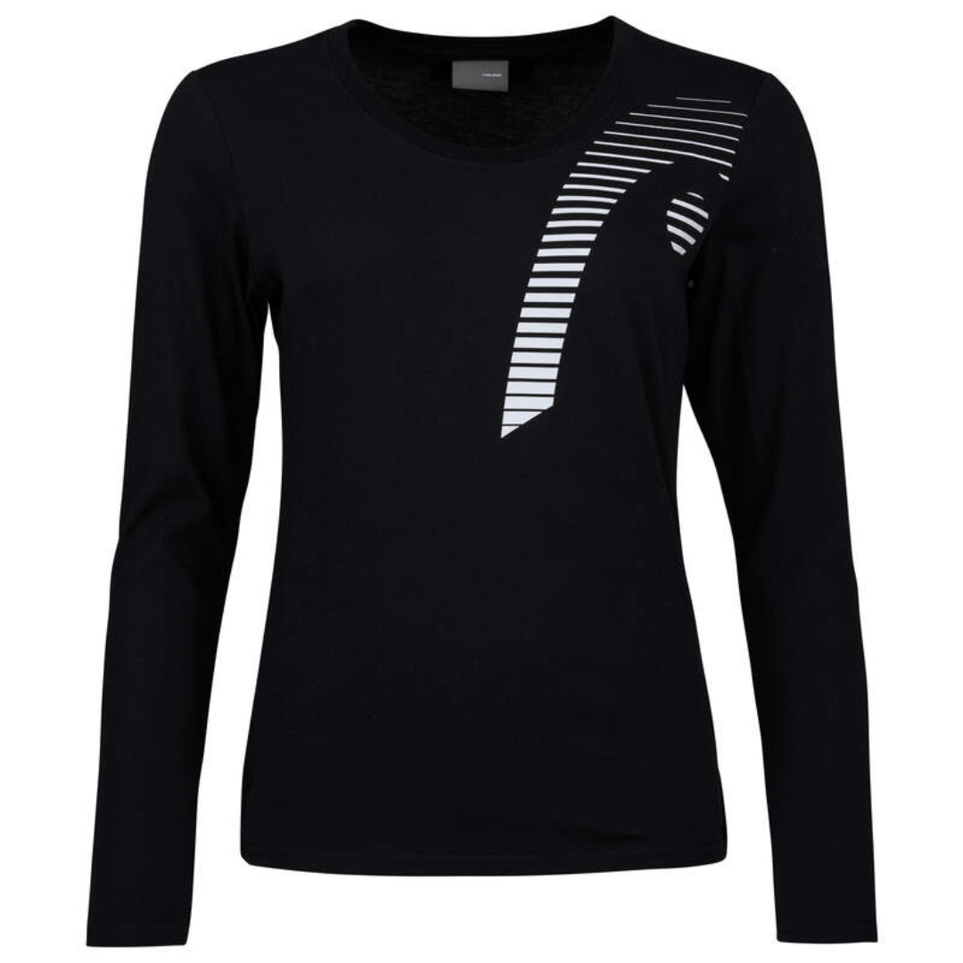 Head Club 22 Linda Long Sleeve (LS) Women Black träningströja tennis & padel