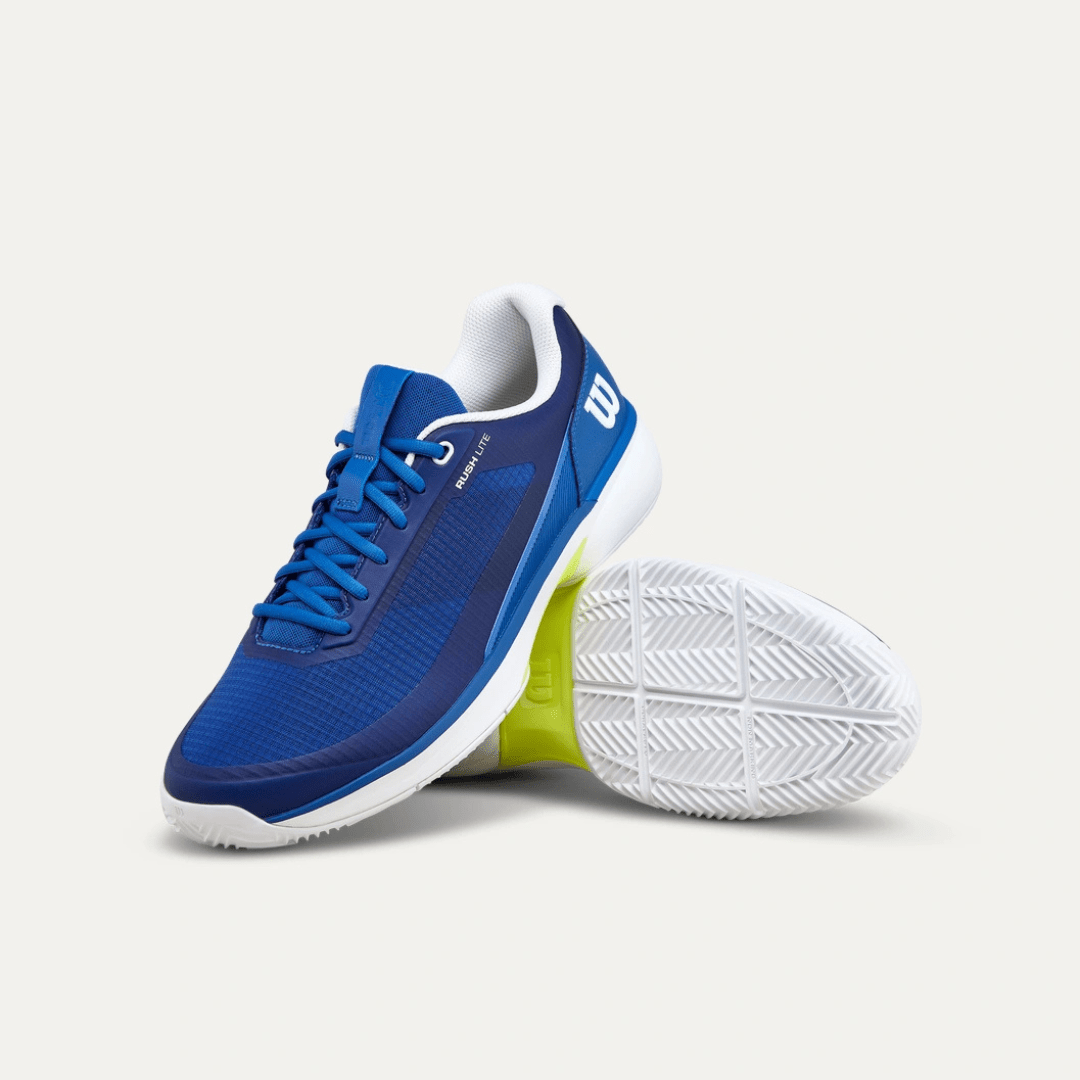 Wilson Rush Lite 5 Clay Men's Tennis Shoe Deja Vu Blue/White/Safety Yellow grustennissko til mænd