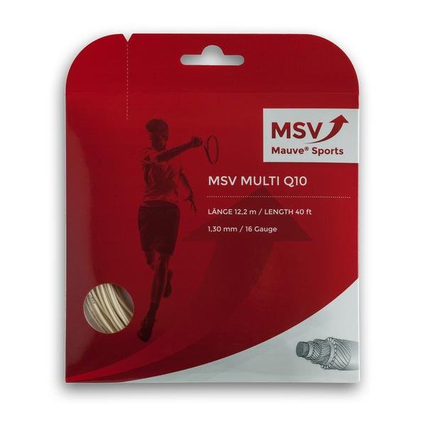 MSV tennis strings Nylon Multi Multi10, 12m 1,30 mm hvid